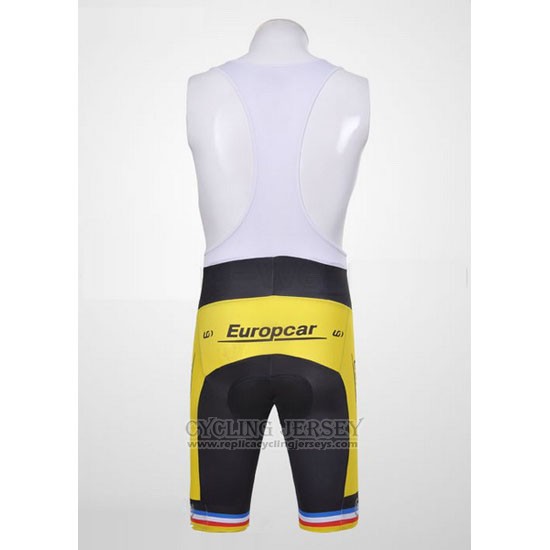 2011 Cycling Jersey Europcar Lider Yellow Short Sleeve and Bib Short